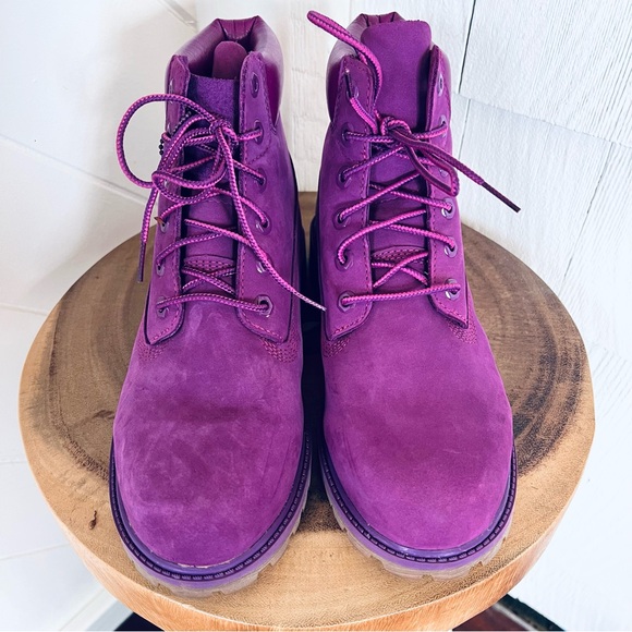 Timbaland purple suede combat boot NWOT - Picture 5 of 7